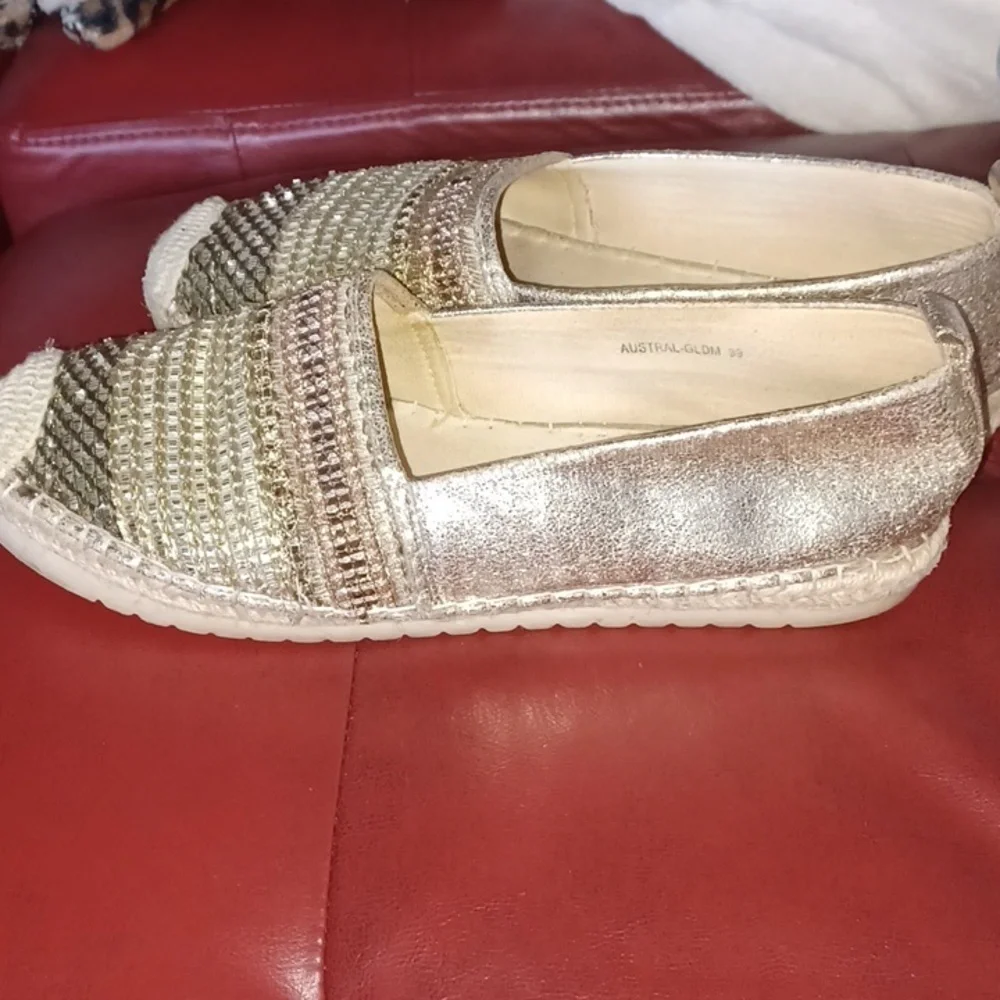 Patrizia by Spring Step Raiatea Slip On Gold Espadrille Loafer